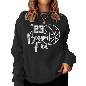 Number 23'S Biggest Fan Basketball Player Mom Dad Women Sweatshirt - Monsterry AU