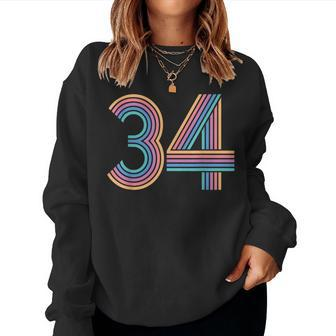 Number 34 Thirty-Four Anniversary & 34Th Birthday Women Sweatshirt - Monsterry