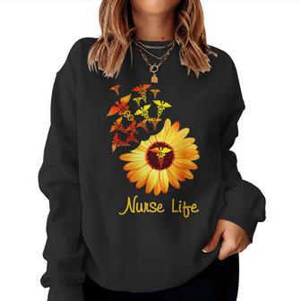 Nurse Life Sunflower Cute Nurse Women Sweatshirt - Monsterry AU
