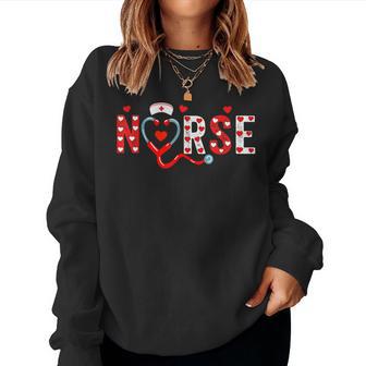 Nurse Valentines Day Valentine Scrub Tops Men Women Sweatshirt - Monsterry UK