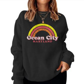 Ocean City Maryland T Oc Md 70S Rainbow Women Sweatshirt - Monsterry