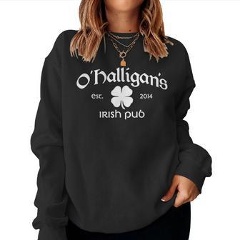 O'halligan's Irish Pub Whiskey And Beer Bar Women Sweatshirt - Monsterry
