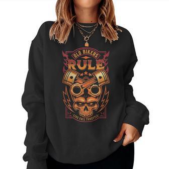 Old Bikers Rule Old Guys Motorcycle Biker Women Women Sweatshirt - Monsterry