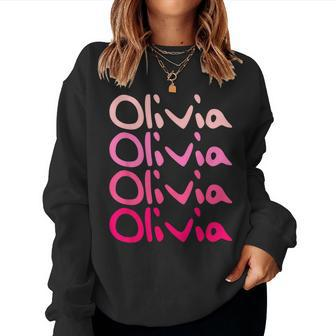 Olivia First Name-D Boy Girl Baby Birth-Day Women Sweatshirt - Seseable