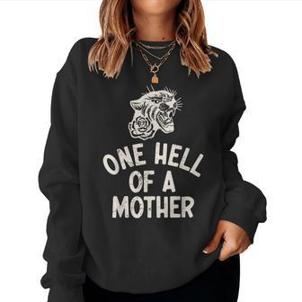 One Hell Of A Mother Vintage Mommy Mom Tiger Mother's Day Women Sweatshirt - Thegiftio UK