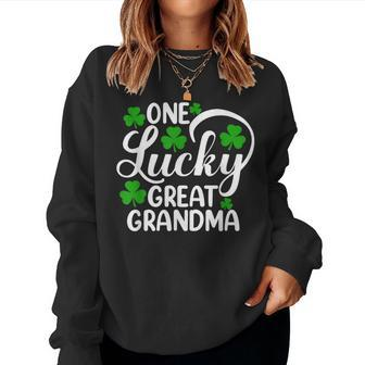 One Lucky Great Grandma St Patrick's Day Shamrocks Women Sweatshirt - Seseable