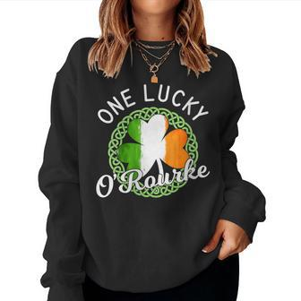 One Lucky O'rourke Irish Family Name Women Sweatshirt - Seseable
