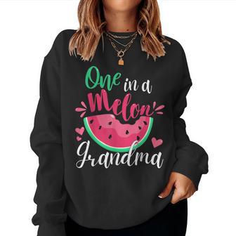 One In A Melon Grandma Birthday Party Matching Family Group Women Sweatshirt - Monsterry UK