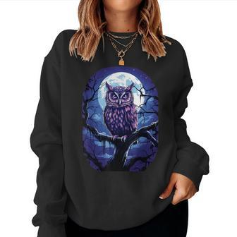 Owl Moon Graphic Girls Boys Women Sweatshirt | Mazezy DE