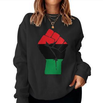 Pan African Unia Flag Fist Black History Black Liberation Women Sweatshirt - Monsterry AU