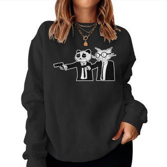 Panda Bear And Cat As Vincent And Jules Say What Again Women Sweatshirt - Monsterry AU