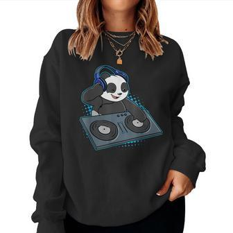 Panda Bear Dj Music Disc Jockey Disco Musician Turntable Women Sweatshirt - Monsterry DE