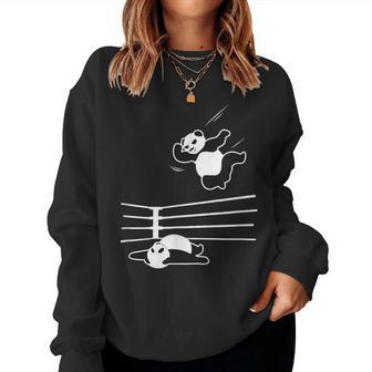 Panda Bear Wrestling Panda Women Sweatshirt - Monsterry