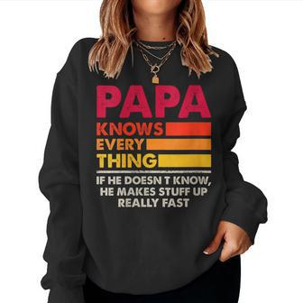 Papa Knows Everything Father's Day 2024 For Grandpa Or Dad Women Sweatshirt - Monsterry DE