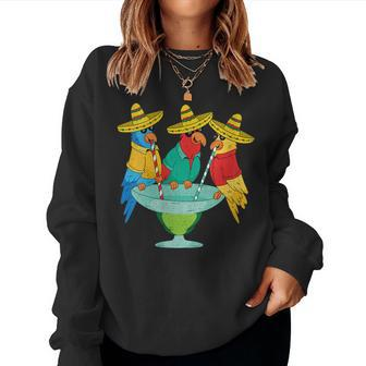 Parrot Cinco De Mayo Drinking Tequila Mexican Fiesta Women Sweatshirt - Monsterry AU