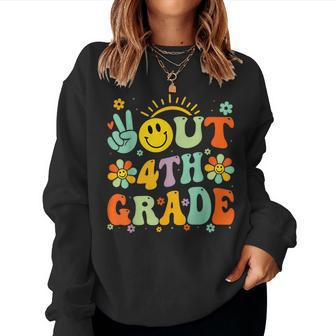 Peace Out Fourth 4Th Grade Class Of 2024 Goodbye 4Th Grade Women Sweatshirt - Thegiftio UK