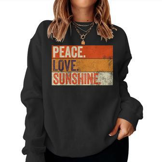 Peace Love Sunshine Mother Father Sun Lover Vintage Women Sweatshirt - Monsterry DE