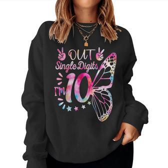 Peace Out Single Digits I'm 10Th Birthday For Girl Women Sweatshirt - Seseable