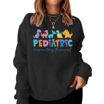 Pediatric Respiratory Therapist Dinosaur Nurse Appreciation Women Sweatshirt - Monsterry UK