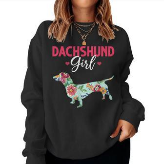 Pet Animal Wiener Sausage Dog Girls Vintage Dachshund Women Sweatshirt - Monsterry
