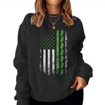 Pickle Cucumber Us American Flag For Pickle Lovers Women Women Sweatshirt - Seseable