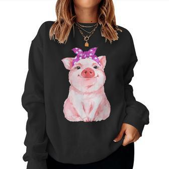 Pig With Bandana For Girl And Women Women Sweatshirt - Monsterry CA