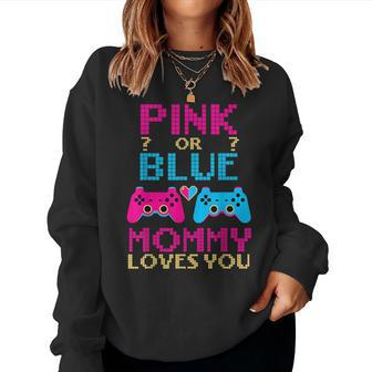 Pink Or Blue Gender Reveal Video Game Mom Gamer Mother Baby Women Sweatshirt - Monsterry DE