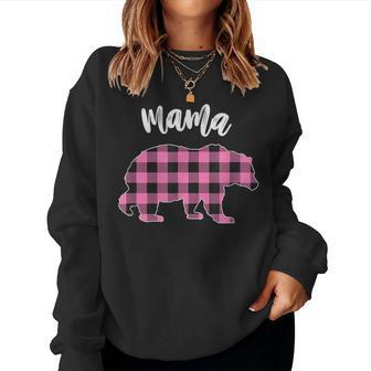 Pink Plaid Mama Bear Matching Buffalo Family Pajama Women Sweatshirt - Monsterry