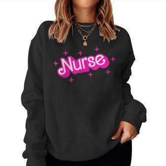 Pink Retro Nurse Appreciation Nursing Profession Rn Lpn Np Women Sweatshirt - Seseable