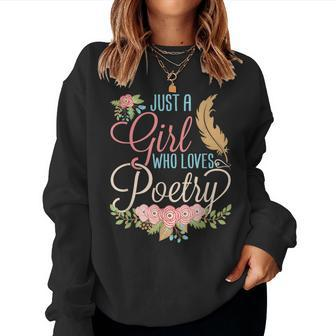 Poetry Poet Poem Lover Writer Reader Month Girls Women Sweatshirt - Monsterry