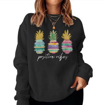 Positive Vibe Pineapple Transfer Day Infertility Ivf Mom Dad Women Sweatshirt - Monsterry UK