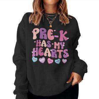 Pre-K Has My Heart Valentines Day Teacher Student Women Sweatshirt - Seseable