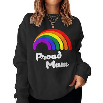 Pride Month Rainbow Flag Equality Proud Mum Lgbt Gay Women Sweatshirt - Thegiftio UK