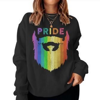 Pride Rainbow Beard Lgbtq Gay Pride Day Quote Saying Meme Women Sweatshirt - Monsterry AU