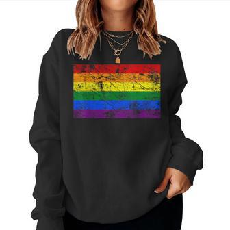 Pride Rainbow Flag Lgbt Gay Lesbian Vintage Women Sweatshirt - Monsterry DE