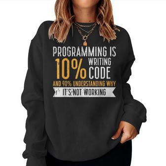 Programming 10 Percent Writing Code It Programmer Women Women Sweatshirt - Monsterry UK