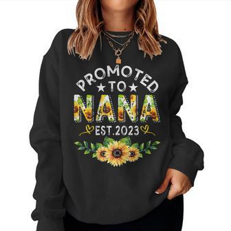 Promoted To Nana Est 2023 Pregnancy New Mom Mother Day Women Sweatshirt - Thegiftio UK