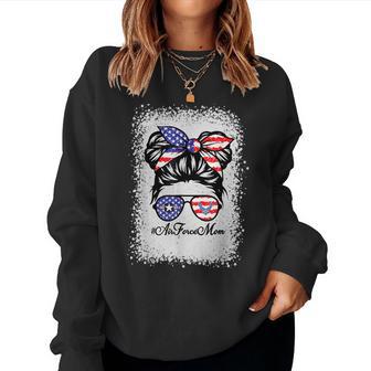 Proud Air Force Mom Messy Bun Sunglasses Mom Mother's Day Women Sweatshirt - Monsterry UK