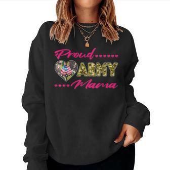 Proud Army Mama Camo Us Flag Dog Tags Military Mom Women Sweatshirt - Monsterry CA