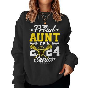 Proud Aunt Of A 2024 Senior Lacrosse Graduate Women Sweatshirt | Mazezy