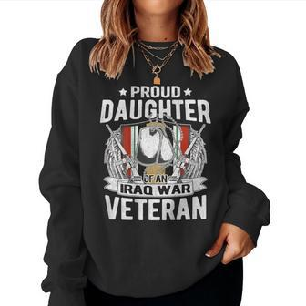 Proud Daughter Of Iraq Veteran Dog Tags Military Child Women Sweatshirt - Monsterry
