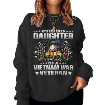 Proud Daughter Of A Vietnam War Veteran Military Vet's Child Women Sweatshirt - Monsterry UK