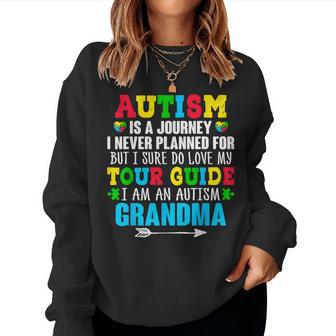 Proud Grandma Autism Awareness Month Grandson Granddaughter Women Sweatshirt - Seseable