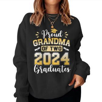 Proud Grandma Of Two 2024 Graduates Senior Class Of 2024 Women Sweatshirt - Monsterry DE