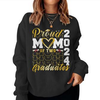 Proud Mom Of Two 2024 Graduates Twins Senior Class Of 2024 Women Sweatshirt - Monsterry