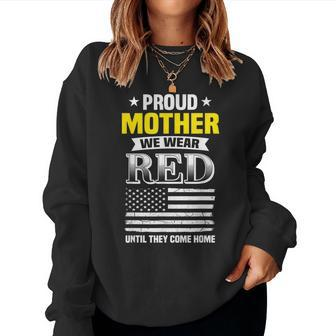 Proud Mother Of Deployed Son Red Friday Family Women Sweatshirt - Monsterry