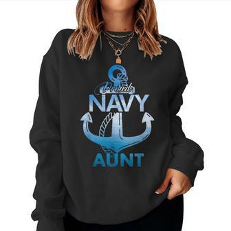 Proud Navy Aunt Lover Veterans Day Women Sweatshirt - Monsterry