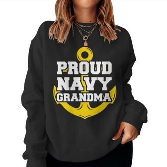 Proud Navy Grandma Navy Family Women Sweatshirt - Monsterry