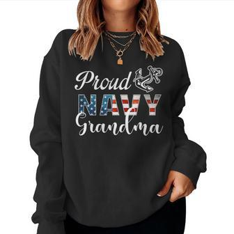Proud Navy Grandma Military Grandma Women Sweatshirt - Monsterry