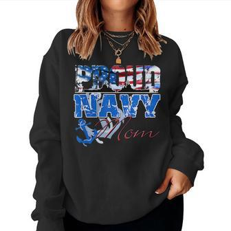 Proud Navy Mom Patriotic Sailor Women Sweatshirt - Monsterry DE